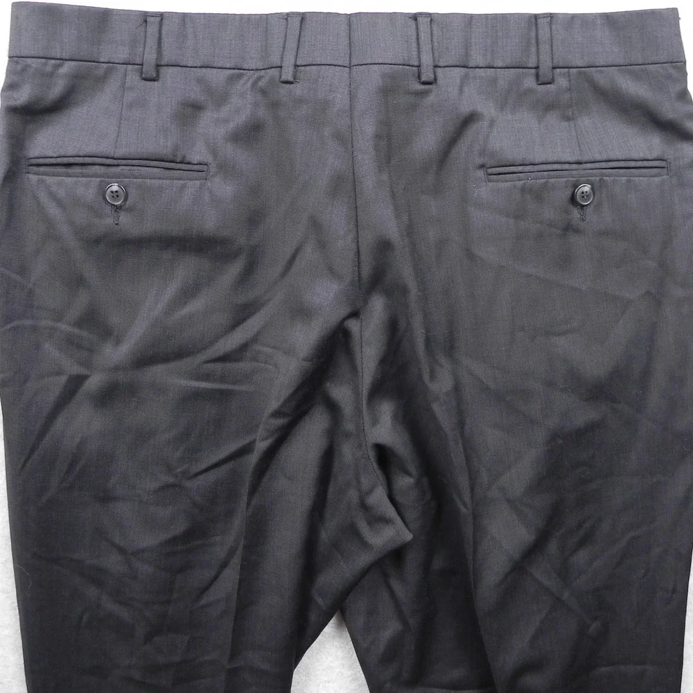 Jos. A. Bank Dress Pants Mens 38 Windsor Traveler Charcoal Wool Pleated Cuffed